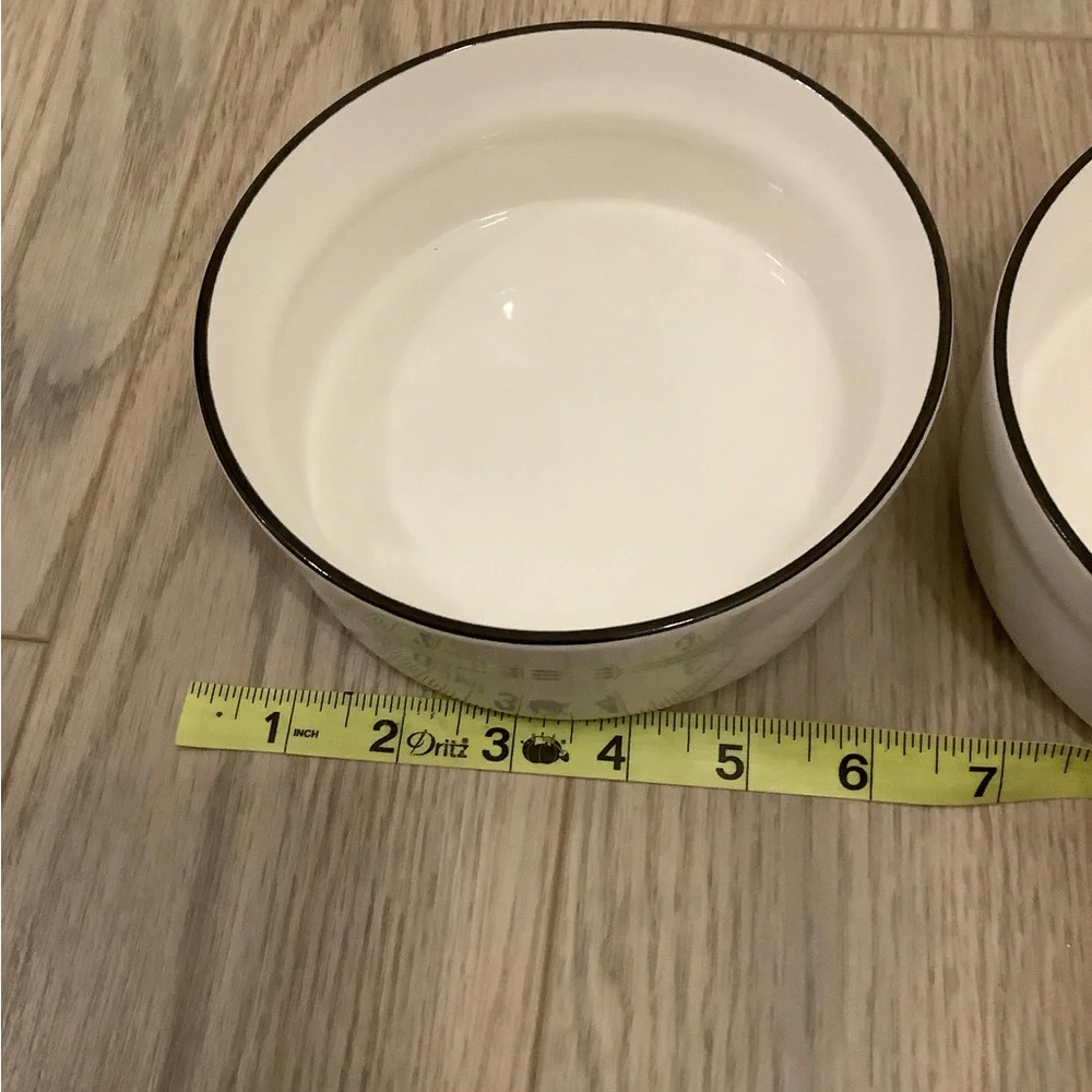 NWT BUNDLE OF 2 CREATIVE CO-OP 6” STONEWARE PET BOWLS❤️❤️❤️❤️